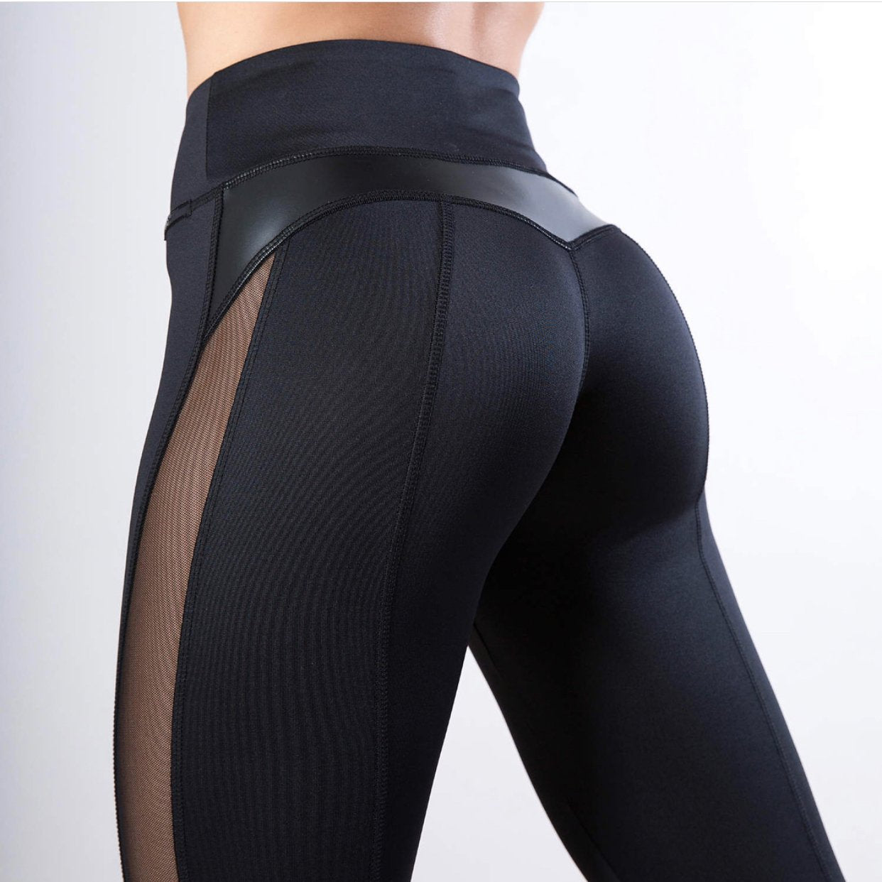 Damen Sport-Leggings mit atmungsaktivem Mesh-Einsatz Stalluxe