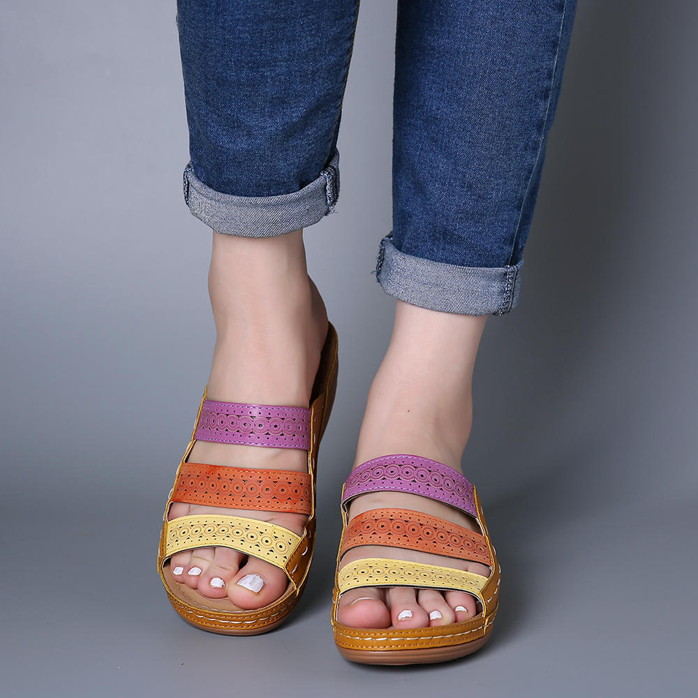 Damen modische Plateau-Sandalen mit Atmungsaktivem Obermaterial Stalluxe