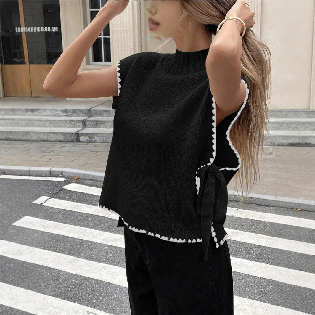Damen Stricktop mit einzigartigen Cut-Outs und verspieltem Knoten Stalluxe