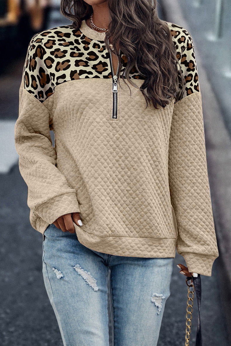 Women's Quilted Half-Zip Sweatshirt Stalluxe