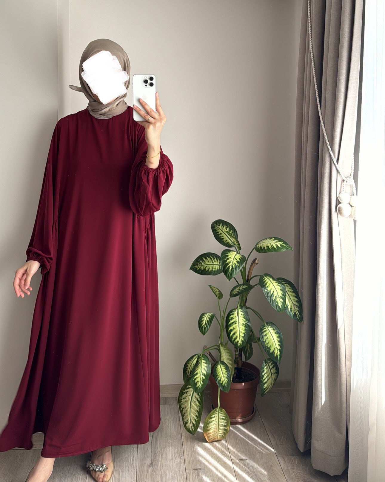 Damen elegantes Maxikleid mit voluminösen Ärmeln und fließendem Schnitt Stalluxe