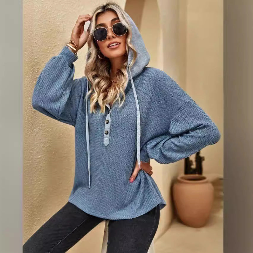 Damen Oversized Pullover mit Knopfleiste Stalluxe