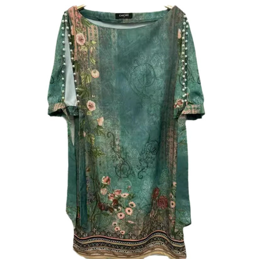 Damen Sommerkleid mit floralen Motiven und schulterfreiem Design Stalluxe