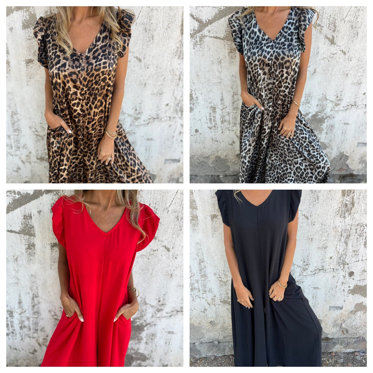 Damen Maxikleid im eleganten Leopardenprint Stalluxe