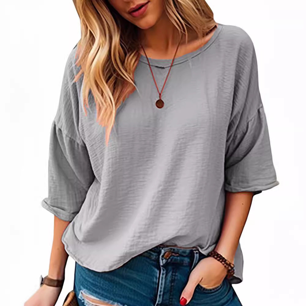 Damen Oversized Langarmshirt aus weich strukturiertem Material Stalluxe