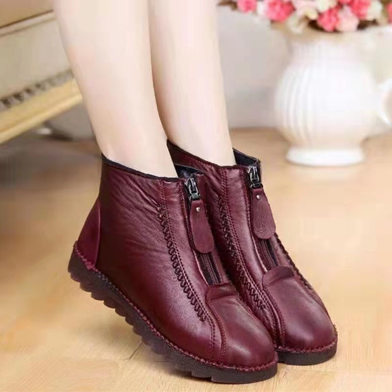 Damen Winterliche Stiefeletten mit Warmfutter und seitlichem Reißverschluss Stalluxe