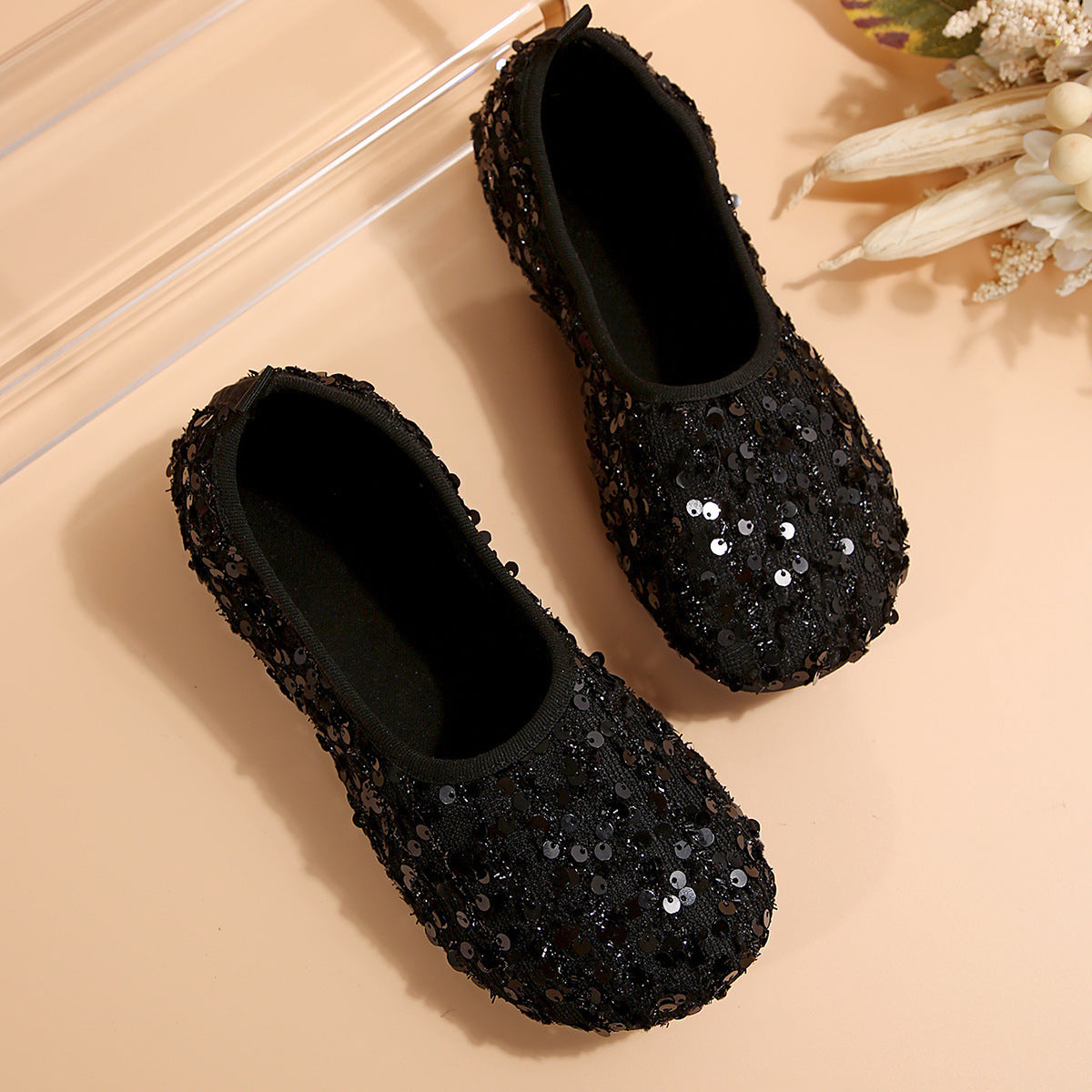 Damen Elegante Ballerinas mit funkelnder Pailletten-Applikation Stalluxe
