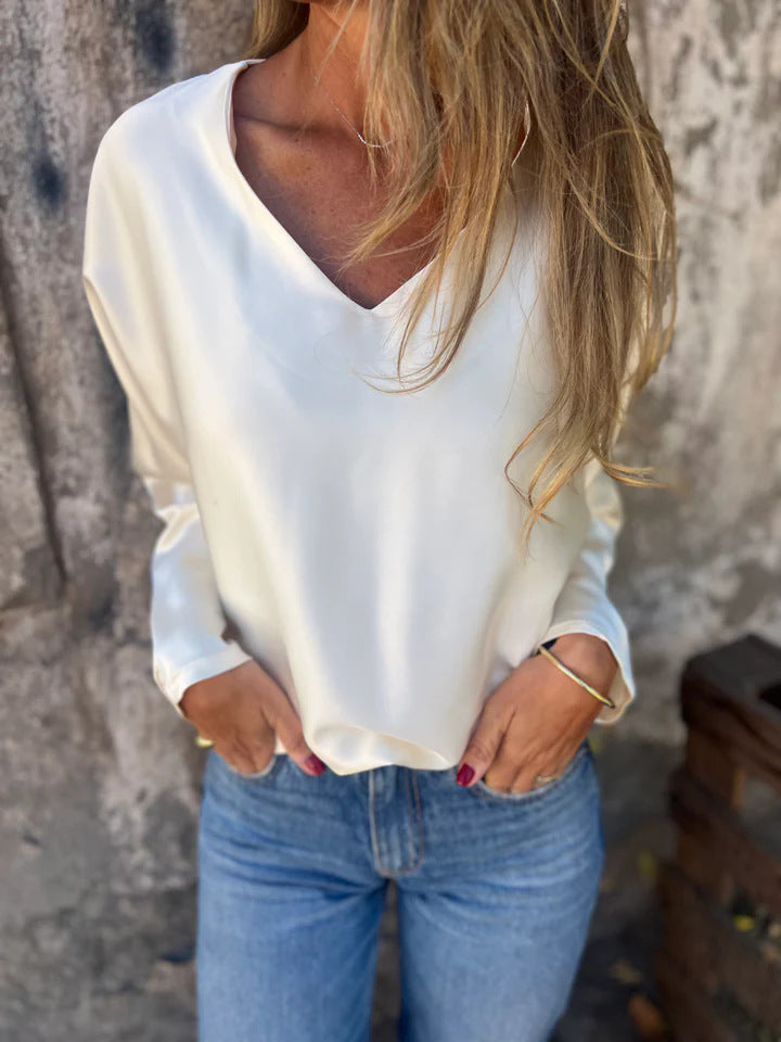 Damen Elegantes und modernes Oberteil mit einzigartigem Ausschnitt und voluminösen Ärmeln Stalluxe