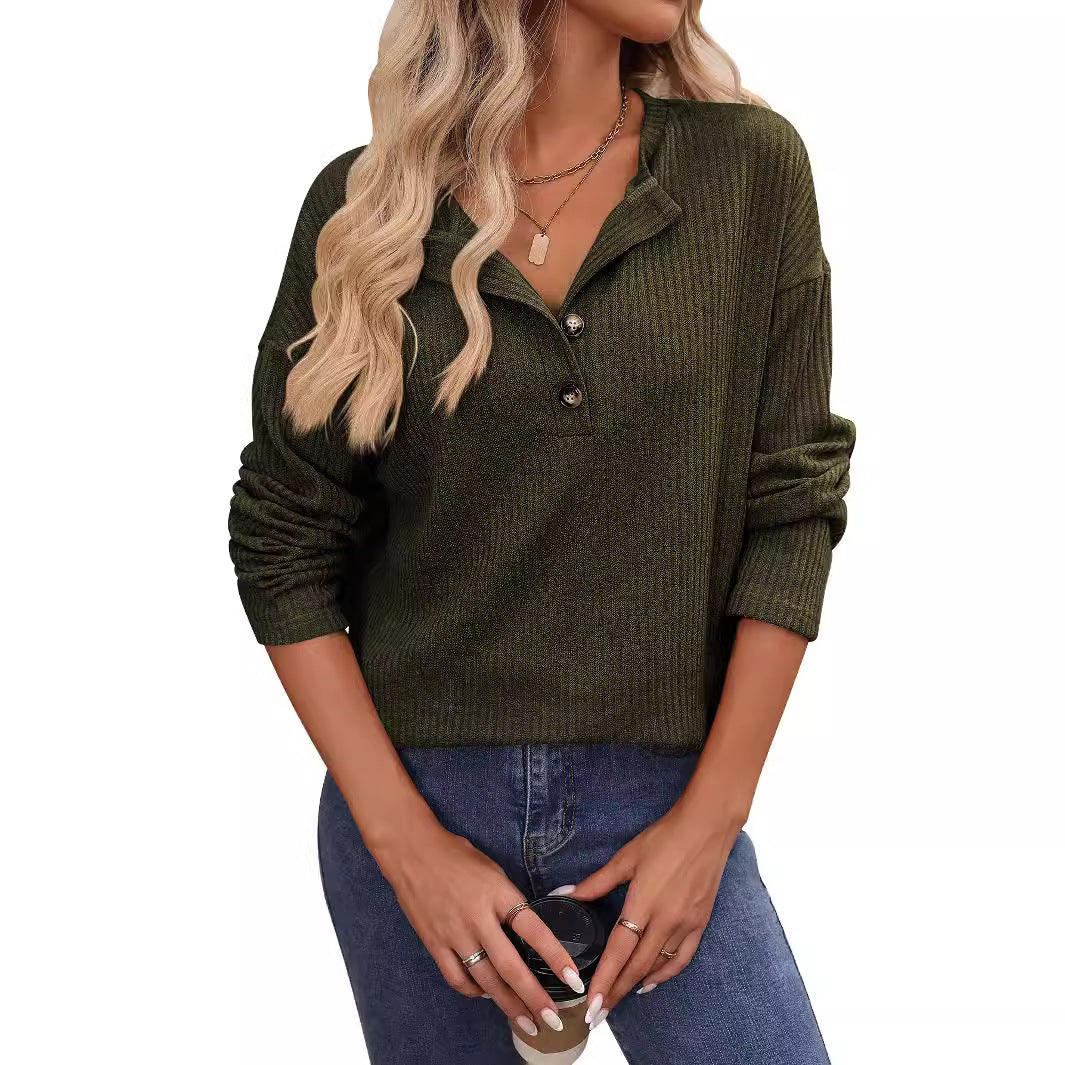 Damen Stoffoberteil mit Knopfleiste und geripptem Design Stalluxe