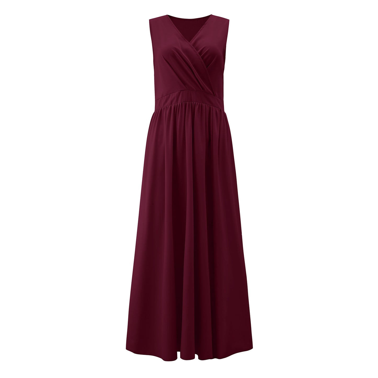 Damen Maxikleid mit Wickeloptik und fließendem Saum Stalluxe