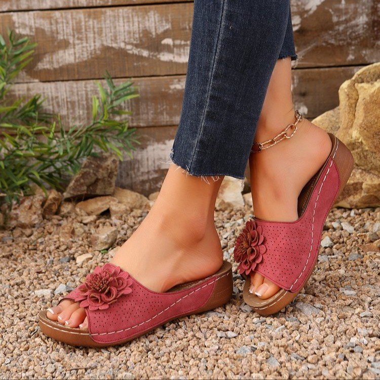 Damen modische Zehentrenner-Sandalen mit floralem Design und ergonomischem Komfort Stalluxe