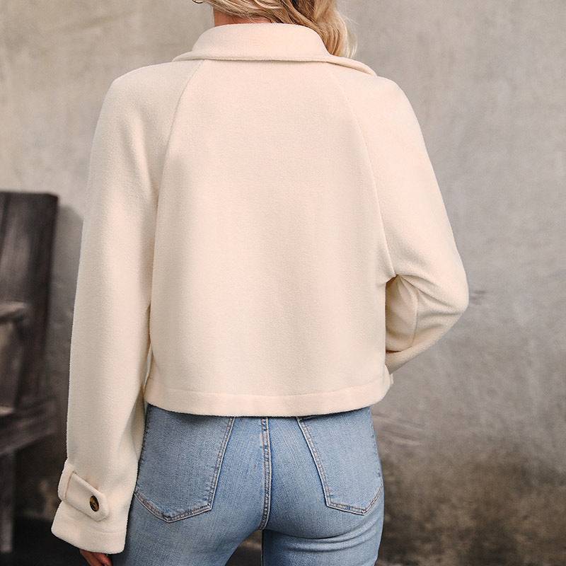 Damen kurze Plüschjacke im modischen Oversized-Stil Stalluxe