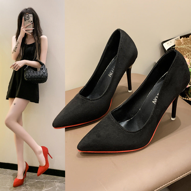 Damen Elegante spitze Pumps mit transparentem Absatz und weichem Obermaterial Stalluxe