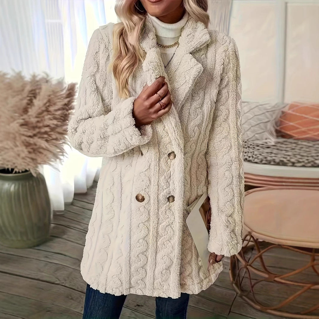 Damen Kuschelige Teddyjacke mit strukturiertem Design Stalluxe