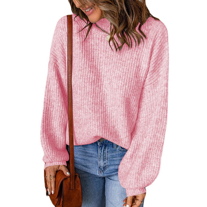 Damen Übergroßer Pullover mit strukturiertem Muster und hochgeschlossenen Ausschnitt Stalluxe