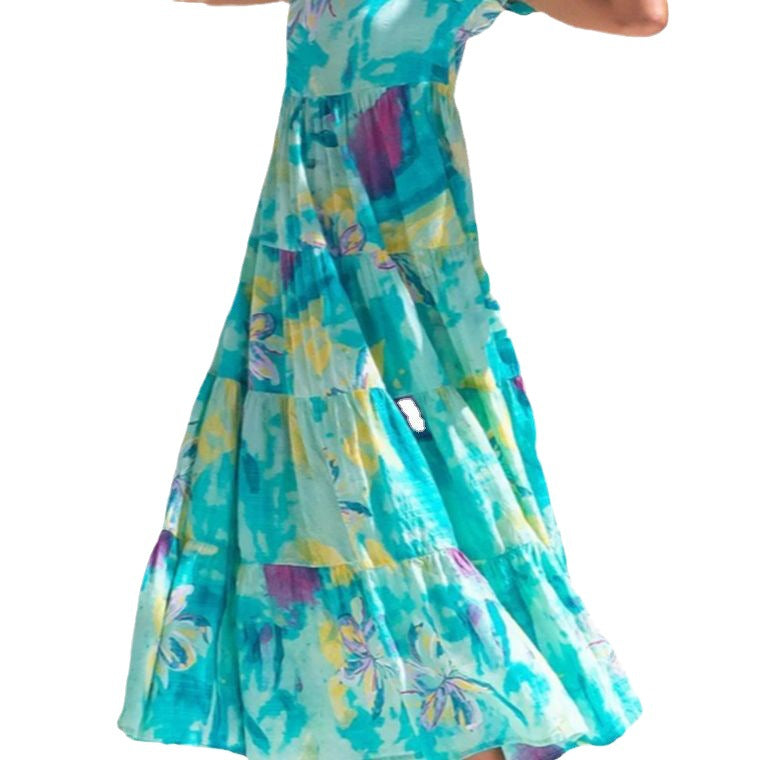 Damen maxikleid mit traumhaften Blumendruck Stalluxe