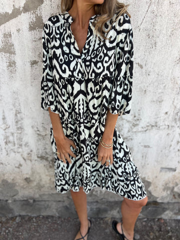 Damen lässiges Strandkleid mit lockerer Passform und schickem Druck Stalluxe