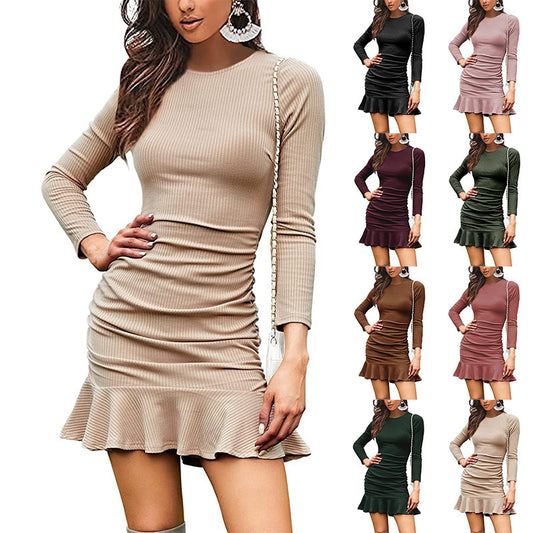 Women's Ruched Hem Mini Dress Stalluxe