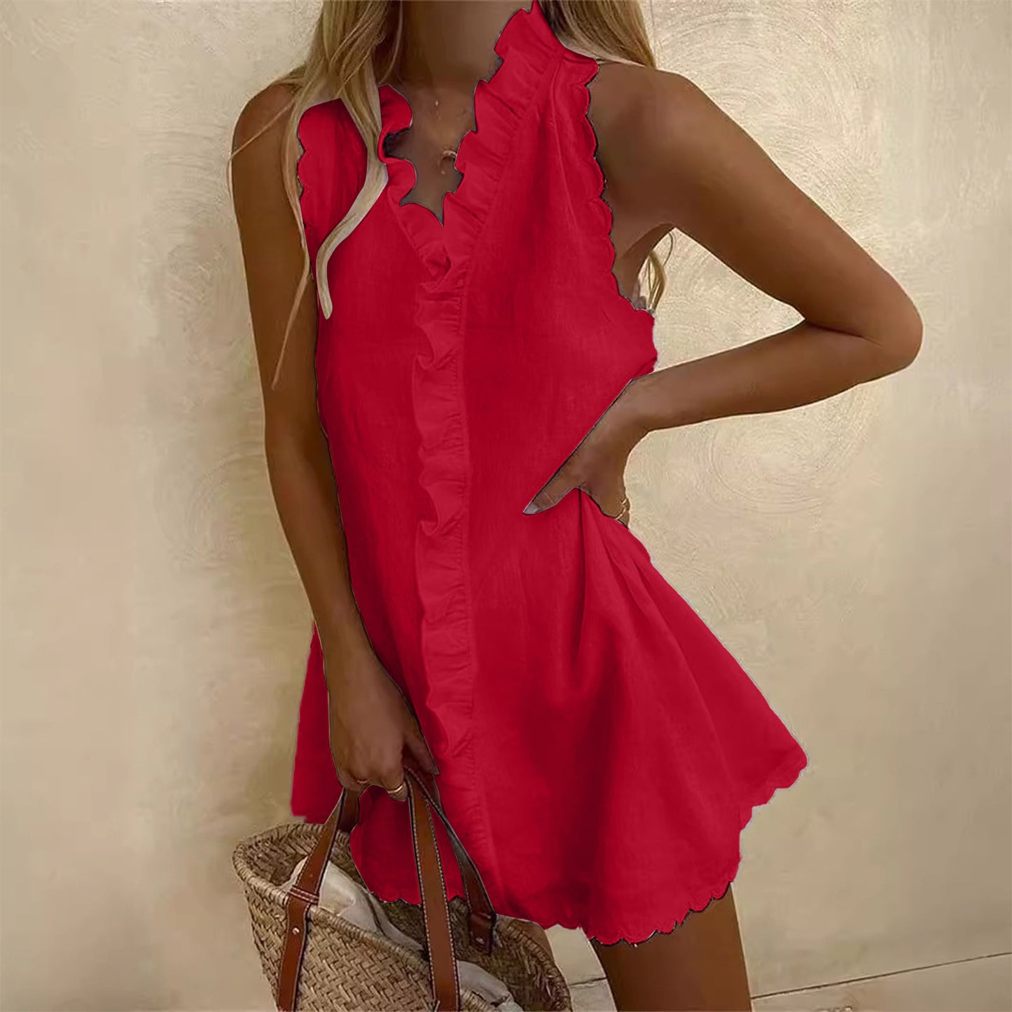 Damen Sommerkleid mit Rüschen Stalluxe