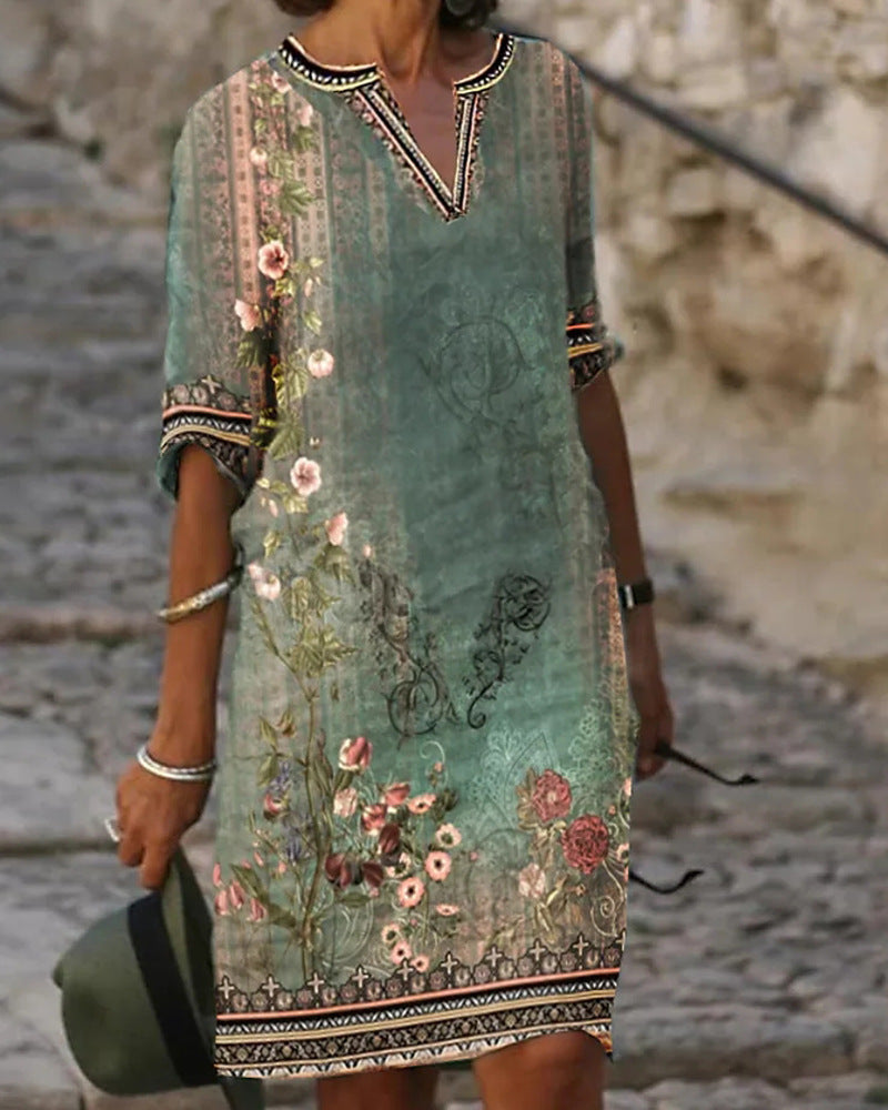 Damen luftiges Sommerkleid mit floralem Design Stalluxe