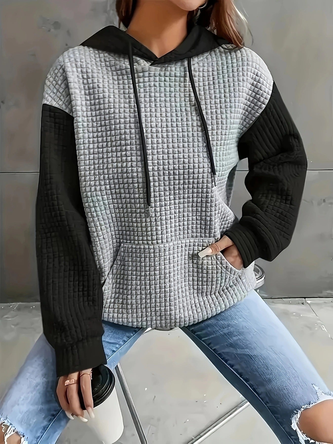 Damen Sweatshirt mit strukturiertem Gewebe und lässigem Schnitt Stalluxe