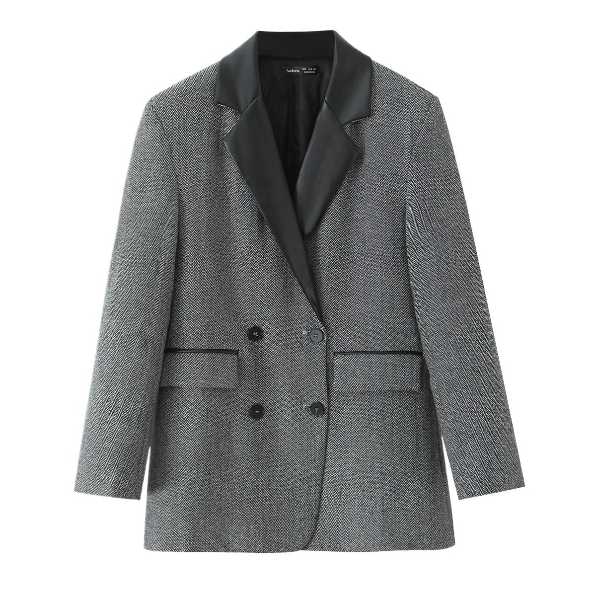 Damen modischer Blazer mit doppelter Knopfleiste und elegantem Revers Stalluxe