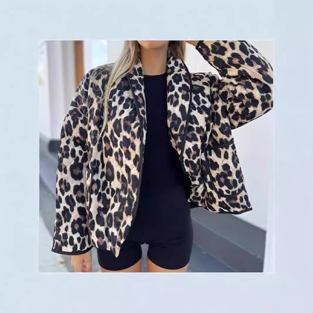 Damen Karierter Blazer mit leopardenmuster Stalluxe