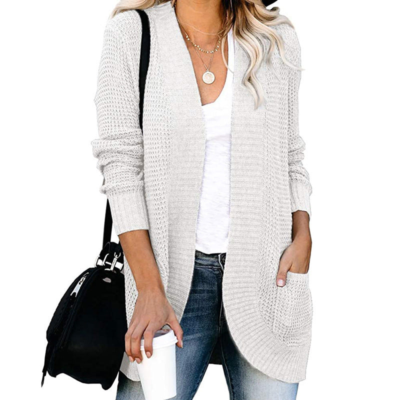 Damen Strickjacke mit modernem Strickmuster und praktischen Taschen Stalluxe