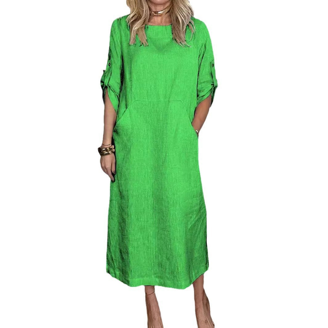 Women's Casual Pocket Maxi Dress Stalluxe
