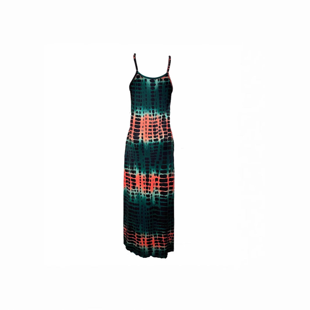 Damen Maxikleid mit tiefem V-Ausschnitt und seitlichem Schlitz Stalluxe