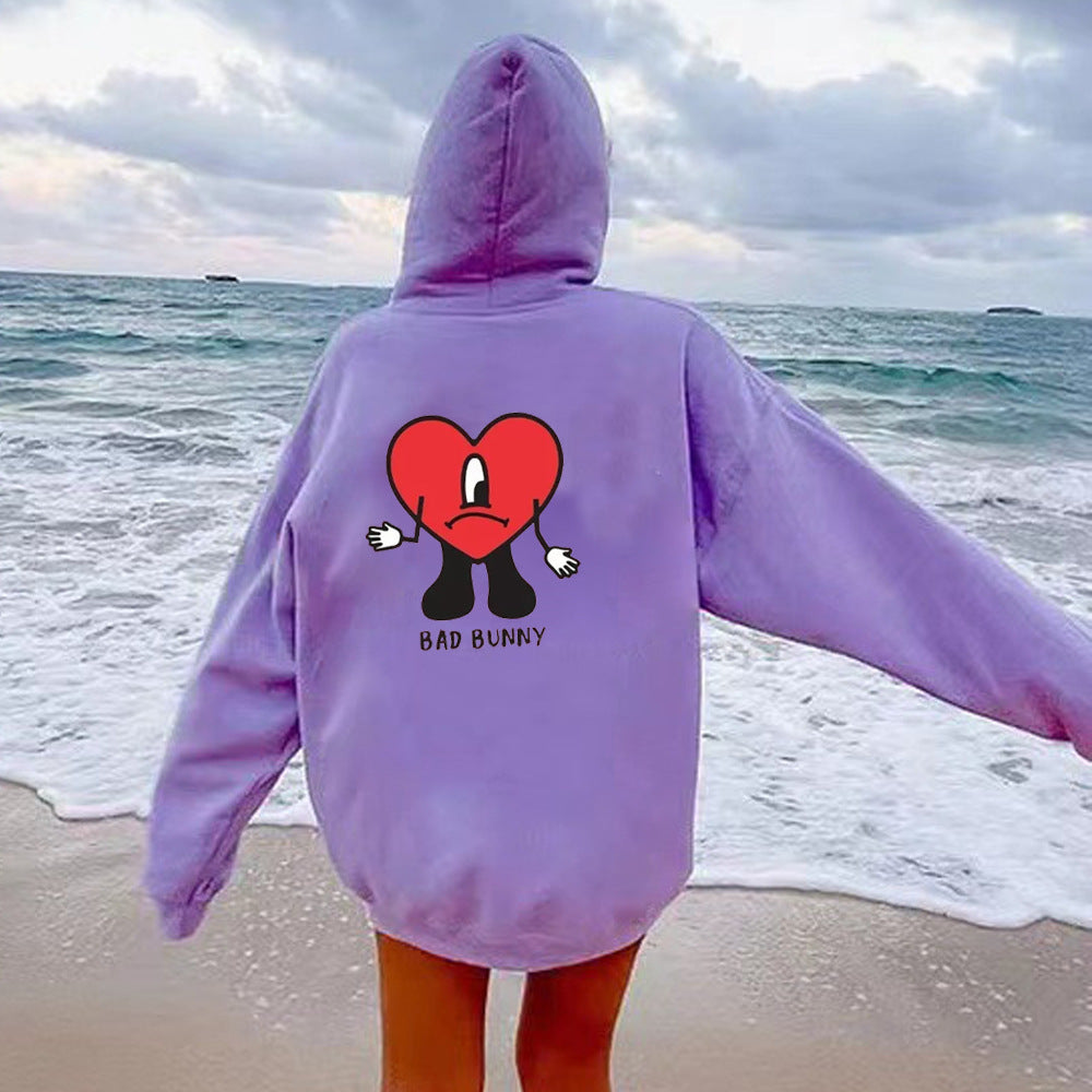 Damen Kapuzenpulli mit kreativem Herzmotiv Stalluxe