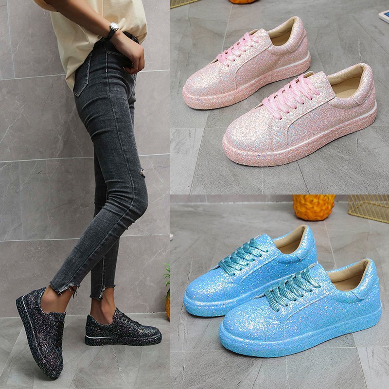 Damen Glitzernde Freizeit-Sneaker mit atmungsaktiver Sohle und rutschfestem Design Stalluxe