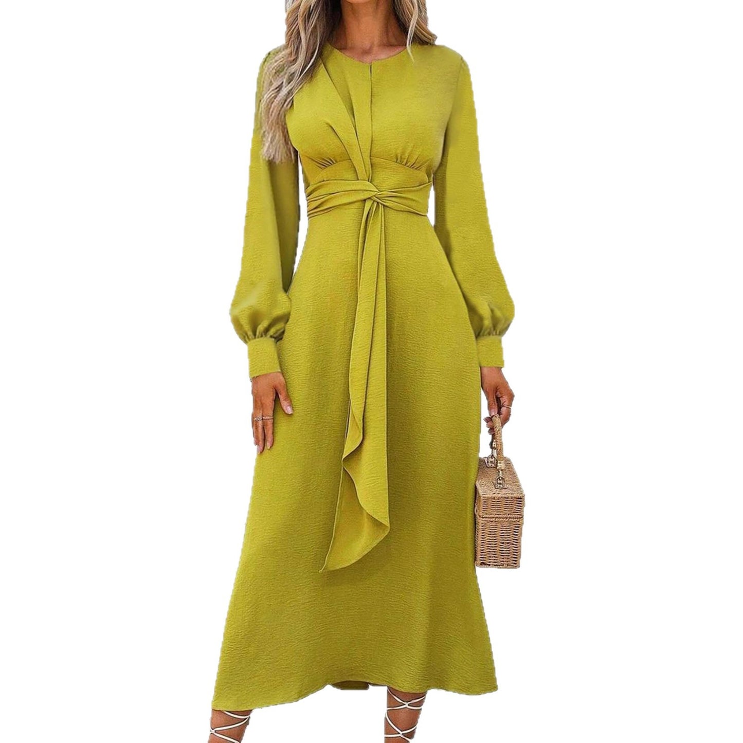 Damen Maxi-Kleid mit eleganter Drapierung Stalluxe