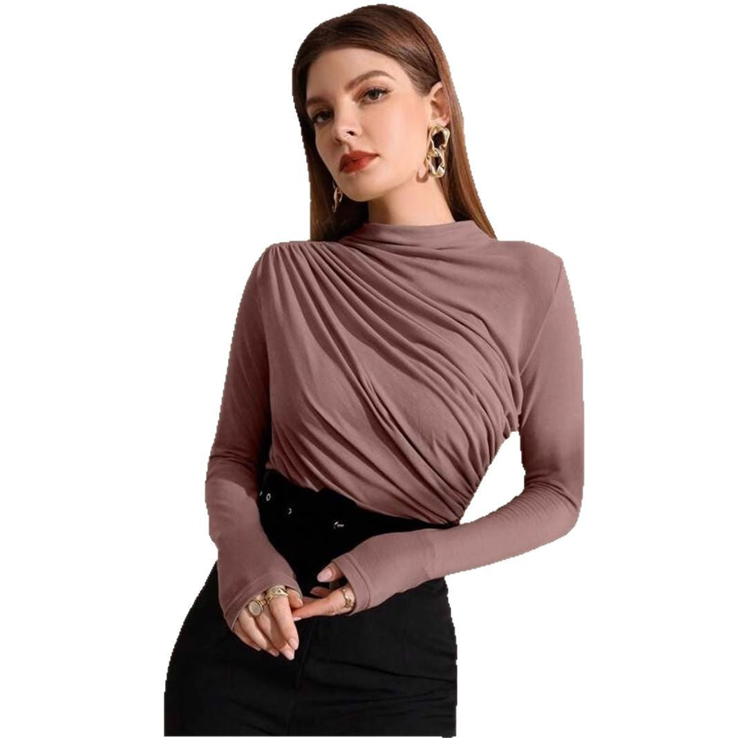 Damen Langarm-Shirt mit elegantem Wickeldesign Stalluxe