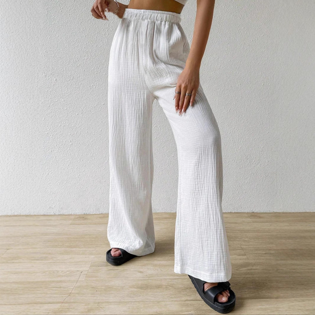 Damen Leichte und elegante weit geschnittene Hose Stalluxe