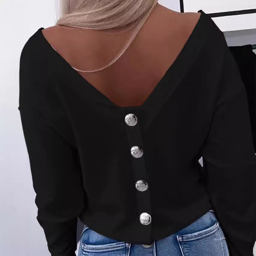 Damen Off-Shoulder Pullover mit lässigem Schnitt und eleganten Details Stalluxe
