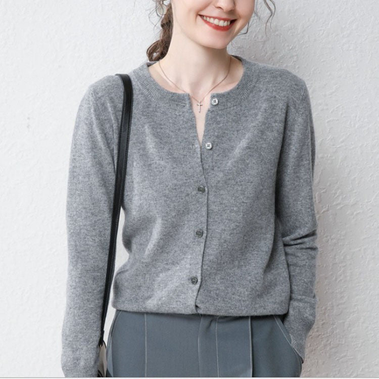 Damen Langärmliger Cardigan aus weichem Feinstrick mit Knopfleiste Stalluxe