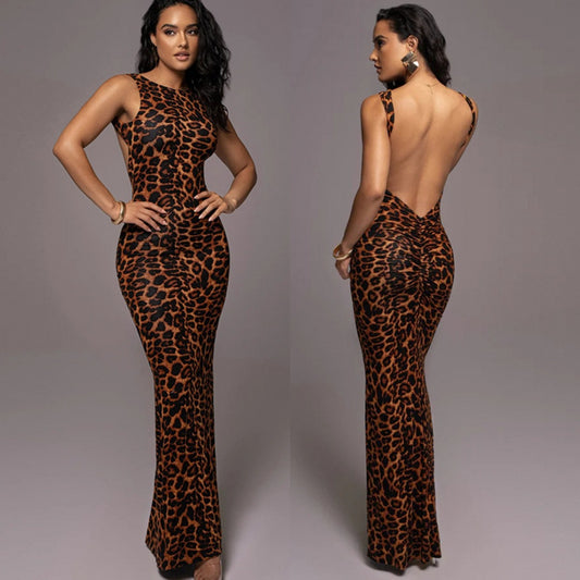 Damen Figurbetontes Animal-Print Kleid Stalluxe