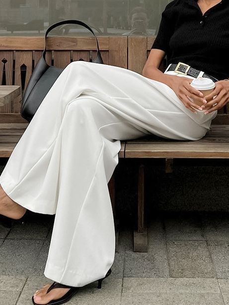Damen Hochtaillierte Marlenhose Stalluxe