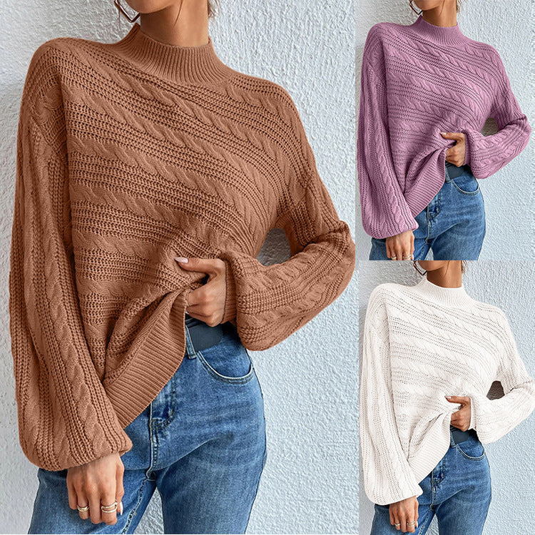 Damen Strickpullover mit weitem Schnitt und modischem Kabelmuster Stalluxe