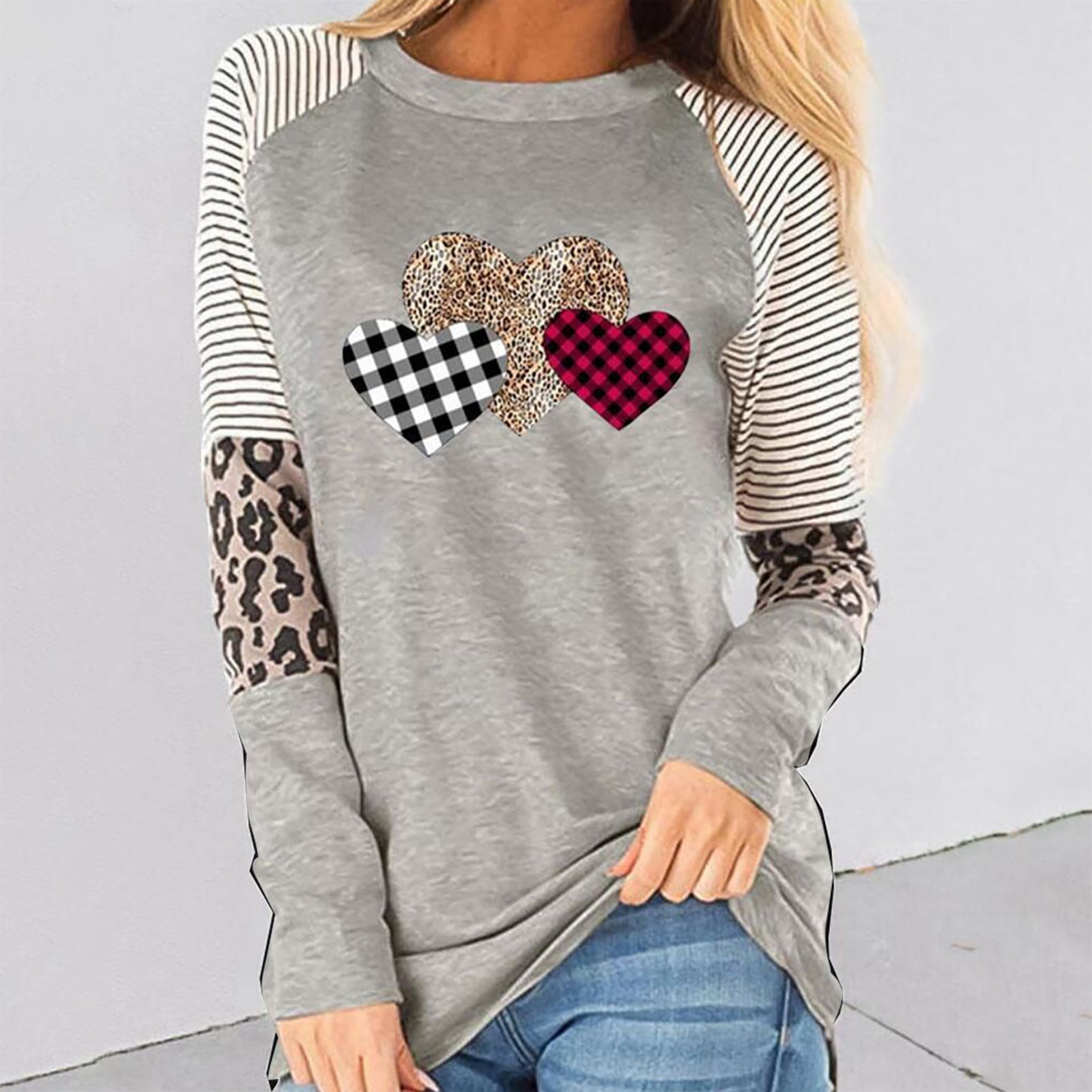 Damen Langarmshirt mit herzigen Motiven und trendigen Mustern Stalluxe