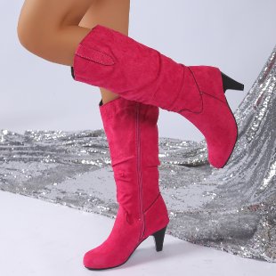 Damen elegante Overknee-Stiefel mit hohem Absatz Stalluxe