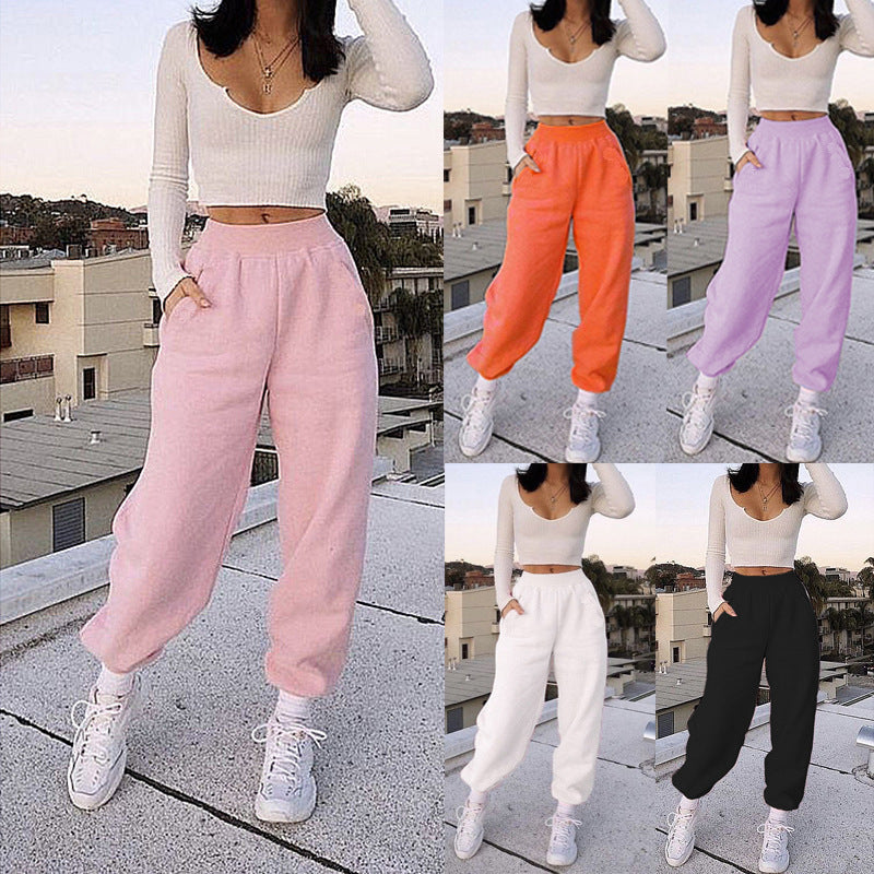 Damen Lässige Jogginghose mit elastischem Bund und seitlichen Taschen Stalluxe