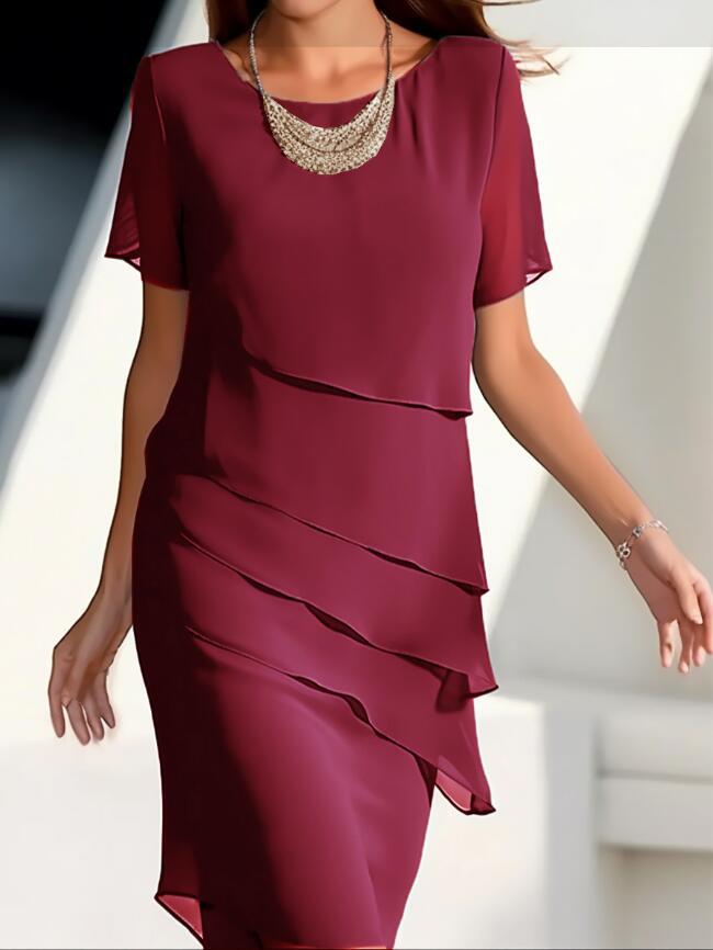 Damen Elegantes und fließendes Kleid mit Layering-Effekt Stalluxe
