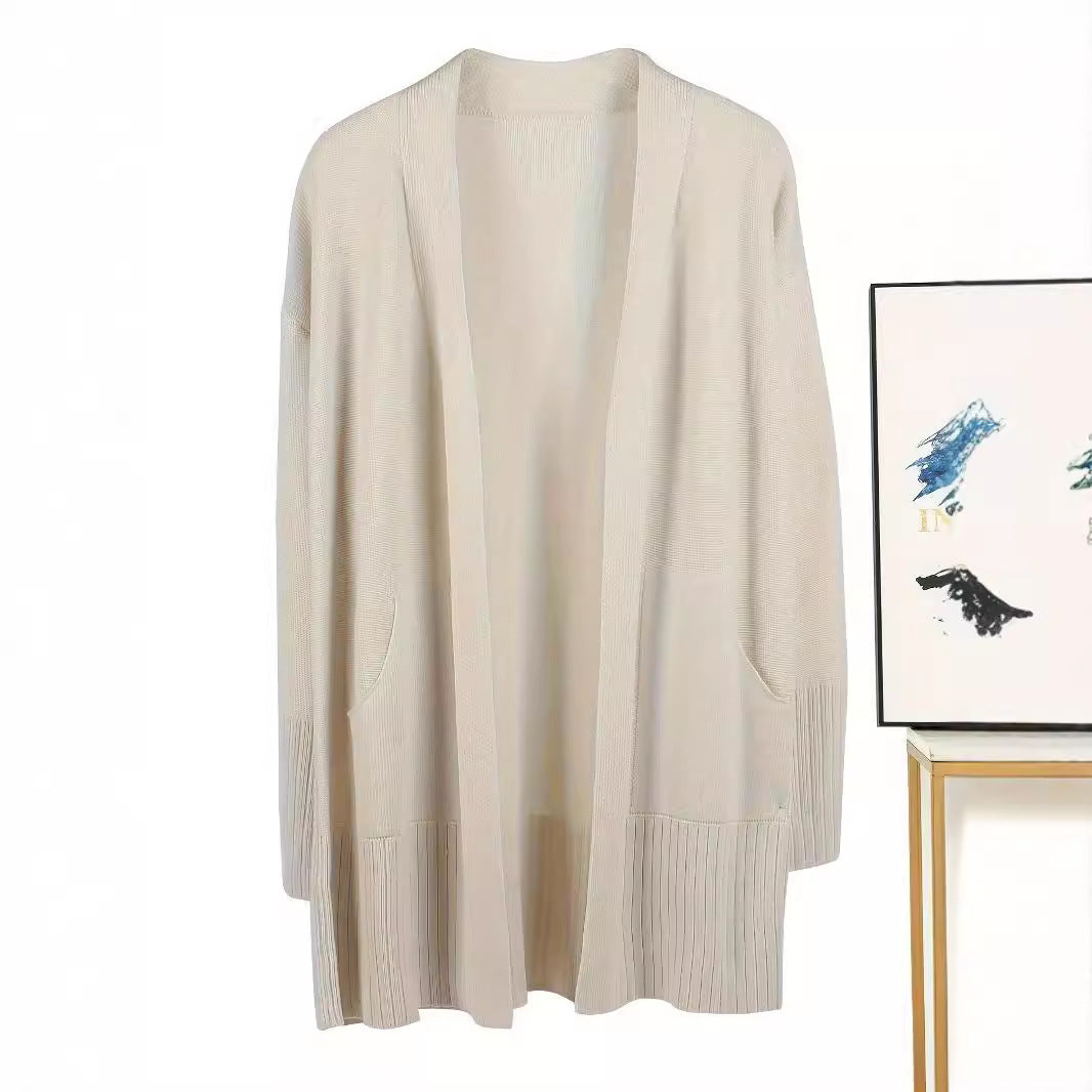Damen lässiger Strickcardigan mit offenem Front und praktischen Taschen Stalluxe