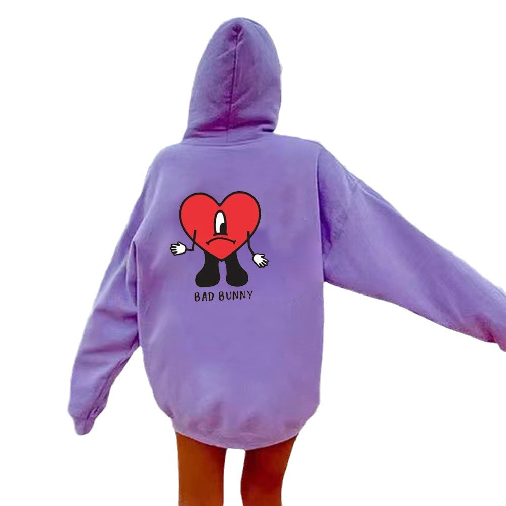 Damen Kapuzenpulli mit kreativem Herzmotiv Stalluxe