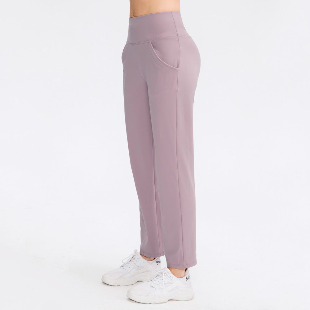 Damen Bequeme Sporthose mit hohem Bund und praktischen Seitentaschen Stalluxe