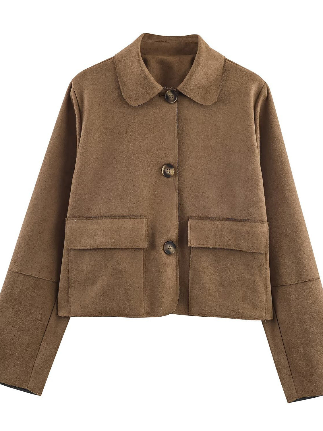 Damen modische Kurzjacke mit praktischen Taschen und dezentem Kragen Stalluxe