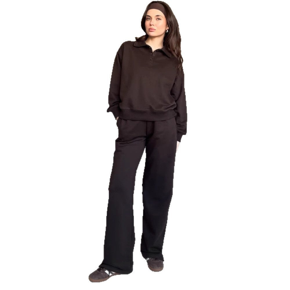 Damen sportlicher Freizeit-Loungewear mit Kragen Stalluxe