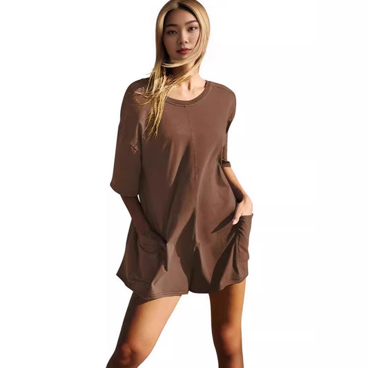 Damen sportliches Tunika-Kleid mit praktischen Taschen Stalluxe